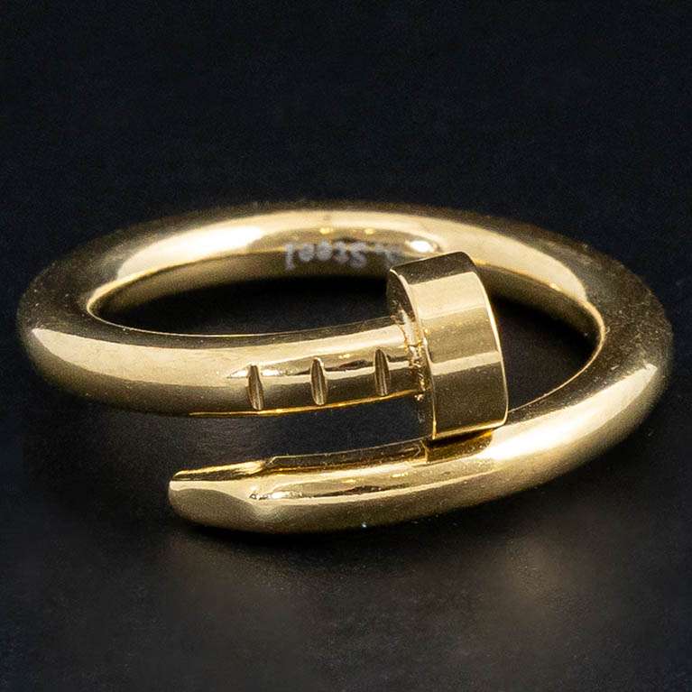Anello chiodo in acciaio - color oro