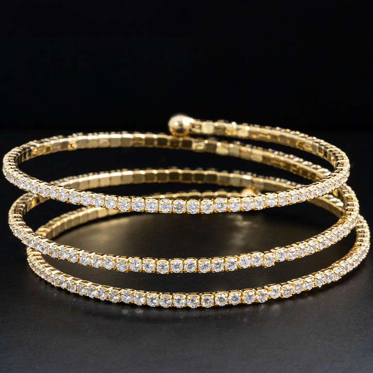 Bracciale fascia di zirconi - color oro