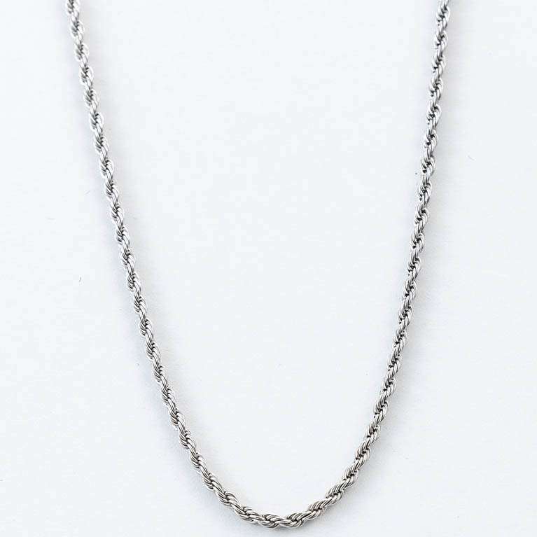Collana a corda in acciaio - color argento