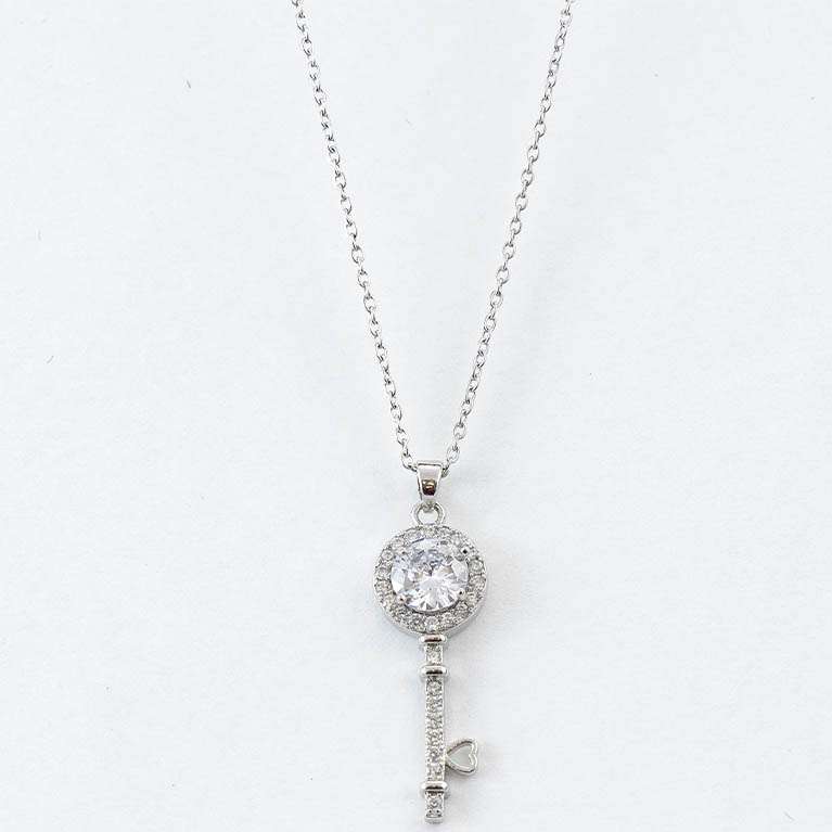 Catenina pendente chiave con zirconi