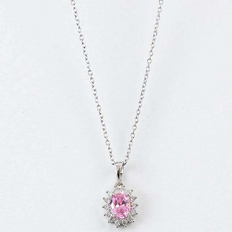 Catenina pendente zircone rosa